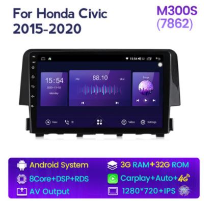 Head Unit Autoradio Car Radio Stereo Auto Multimidia Player For Honda Civic 2016 - 2019 GPS Navi