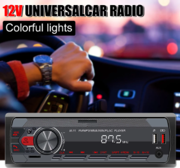 In-Dash Car Multimedia Player Bluetooth-Compatible Remote MP3 Player FM Radio Car Stereo Supports USB TF Card AUX Audio CarRadio