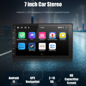 ESSGOO 7 inch Car Radio 2 Din Android 11 Autoradio GPS WiFi Bluetooth Stereo FM Radio Mirrorlink Universal Car Multimedia Player
