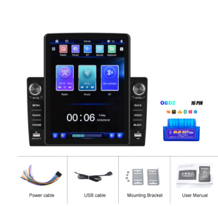 Camecho 9.5 Inch Vertical Screen Multimedia Video For Tesla Vertical Car Radio Stereo Multimedia Player Universal 2Din Car Radio