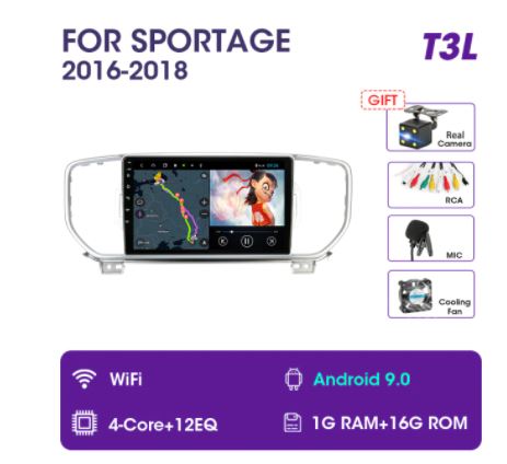 Android 10 Car Radio for KIA Sportage 2016 2017 2018 2din Multimedia Video Player GPS Navigation 2 Din WIFI Audio DVD Head Unit