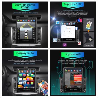 Android 10 Carplay 4G For Tesla Vertical Car Radio Video Stereo