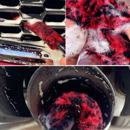 3 Pcs/ Set Car Wheel Large Medium Small Superfine Fiber Brush Extended Handle Grid Gap Cleaning Supplies