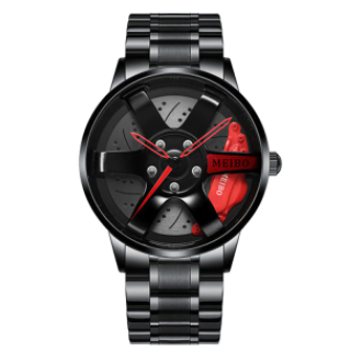 Fashion Wristwatch Waterproof Stainless Steel Quartz Wrist Watch Sports Bracelet with Car Wheel Rim Hub Design