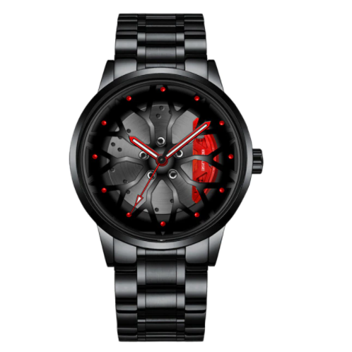 Steel Watch Brand Car Wheel Rim Hub Watches Super Car Rim Hub Watch Stainless Steel Wholesale Watch for Car GTR