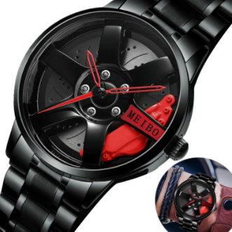 Fashion Wristwatch Waterproof Stainless Steel Quartz Wrist Watch Sports Bracelet with Car Wheel Rim Hub Design