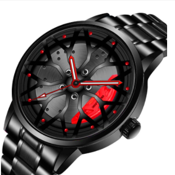 Steel Watch Brand Car Wheel Rim Hub Watches Super Car Rim Hub Watch Stainless Steel Wholesale Watch for Car GTR