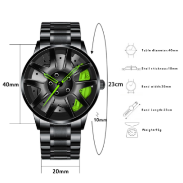 Top Watch Brand Car Wheel Rim Hub Watches Super Car Rim Hub Watch Stainless Steel Wholesale Watch For Car GTR