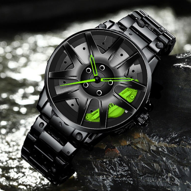 Top Watch Brand Car Wheel Rim Hub Watches Super Car Rim Hub Watch Stainless Steel Wholesale Watch For Car GTR