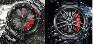 Steel Watch Brand Car Wheel Rim Hub Watches Super Car Rim Hub Watch Stainless Steel Wholesale Watch for Car GTR