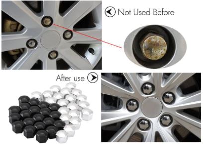20Pcs Car Wheel Nut Covers Caps 17 19 21mm Wheel Lug Bolt Center Nut Caps Anti-Rust Hub Screw Protector Car Accessories