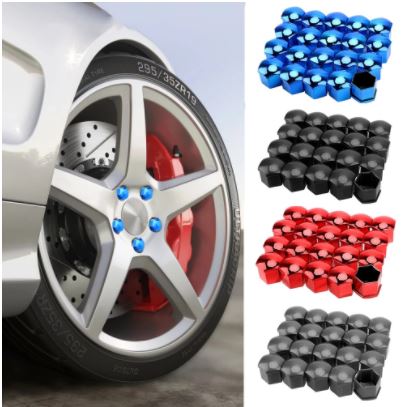 20Pcs 17mm Car Wheel Nut Caps Auto Hub Screw Cover Nuts Bolts Rims Exterior Decoration