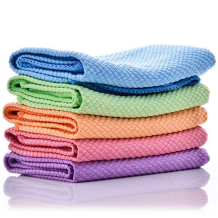 5 Pcs Anti-Grease Microfiber Cleaning Cloth Wiping Rags Efficient Fish Scale Towel Auto Motorcycle Maintenance Care Towel