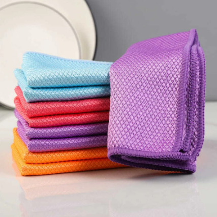 5 Pcs Anti-Grease Microfiber Cleaning Cloth Wiping Rags Efficient Fish Scale Towel Auto Motorcycle Maintenance Care Towel