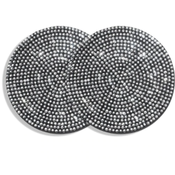2PCS Diamond Car Coaster Water Cup Slot Non-Slip Mat Silica Gel Pad Cup Holder Mat Car Gadget Bling Car Accessories for Woman