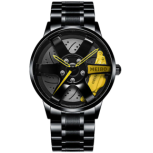 Fashion Wristwatch Waterproof Stainless Steel Quartz Wrist Watch Sports Bracelet with Car Wheel Rim Hub Design