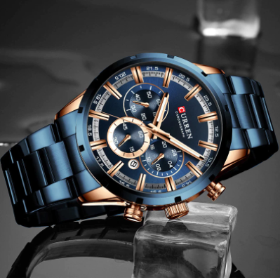 CURREN Watch Top Brand Luxury Quartz Sports Watches Full Steel Waterproof Chronograph Wristwatch