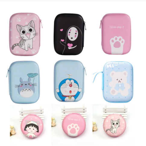 Big Size Cable Winder Earphone Case Bags Headset Earbuds Key Coin Hard Holder Box Carrying Hard Hold Case Memory Card Ear Pads