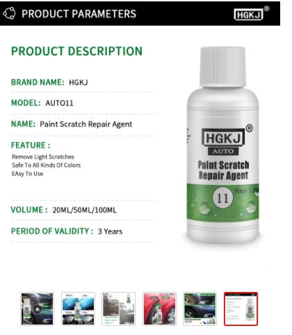 Paint Care Scratch Removal Slight Scratch Solution Remover Repair Polish Care