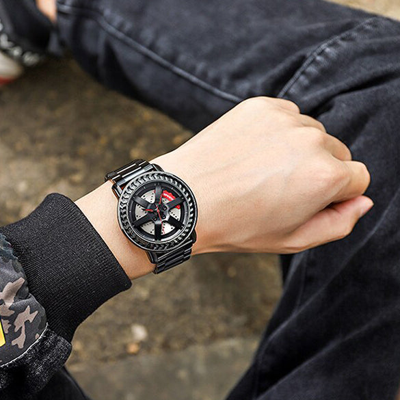 Luxury Wheel Rim Hub Car Design Men Watch