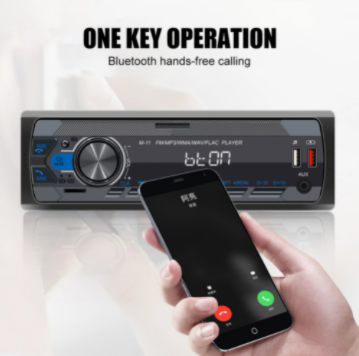 In-Dash Car Multimedia Player Bluetooth-Compatible Remote MP3 Player FM Radio Car Stereo Supports USB TF Card AUX Audio CarRadio